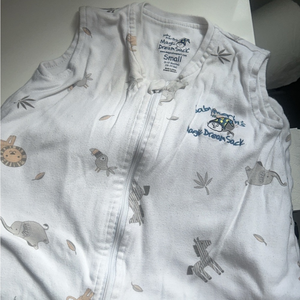 Magic Dream Sack White Baby Sleeveless Sleep Sack - Small